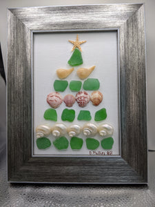 Seaglass and sea shells Christmas tree