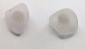 Pale lavender seaglass post earrings