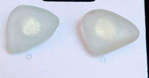 Pale seafoam seaglass post earrings