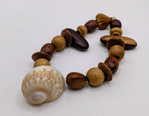 Cream and tan snail shell bracelet