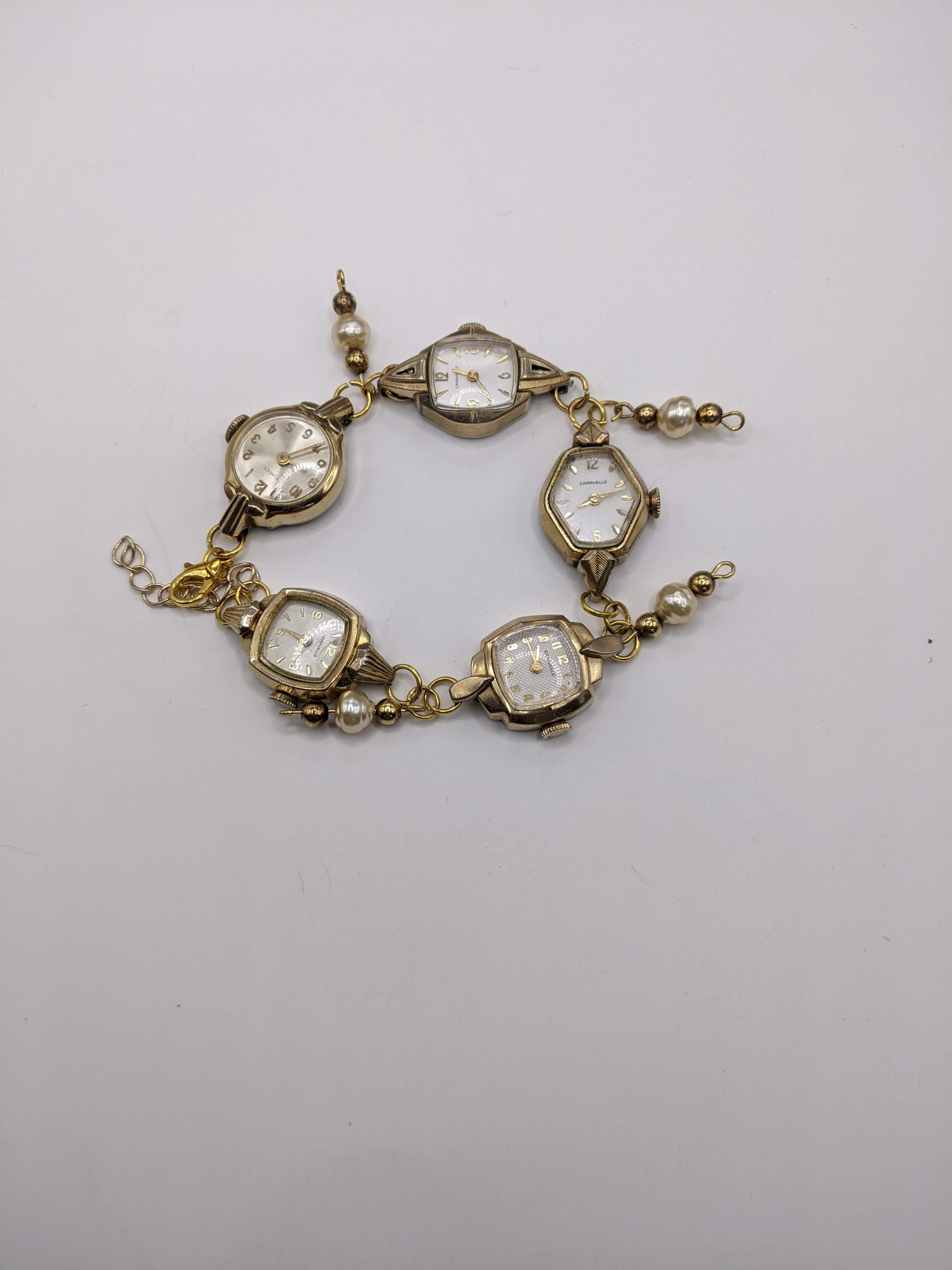 Gold vintage watch bracelet