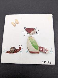 Sea pottery cat and snail