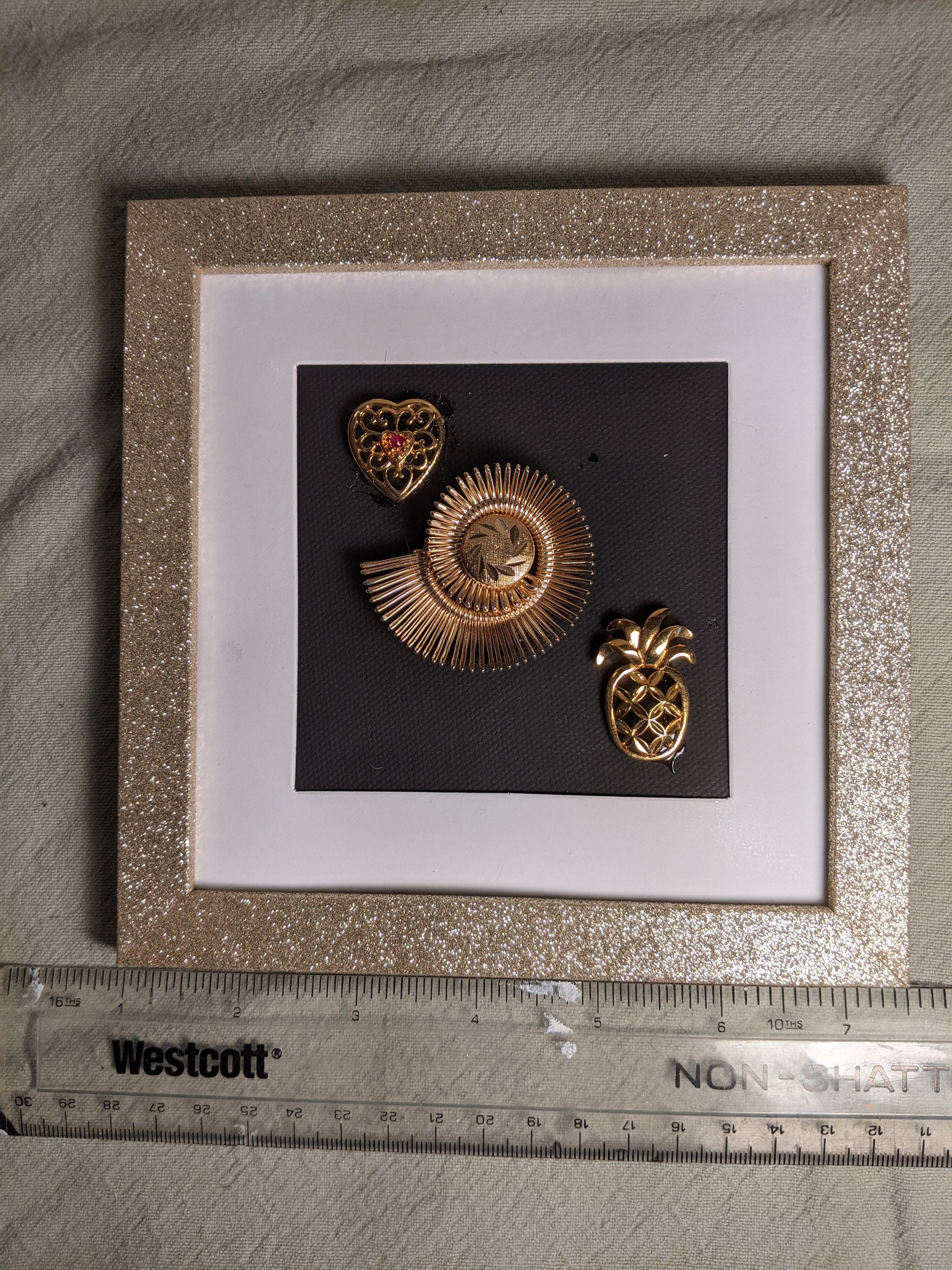 Gold vintage brooches art