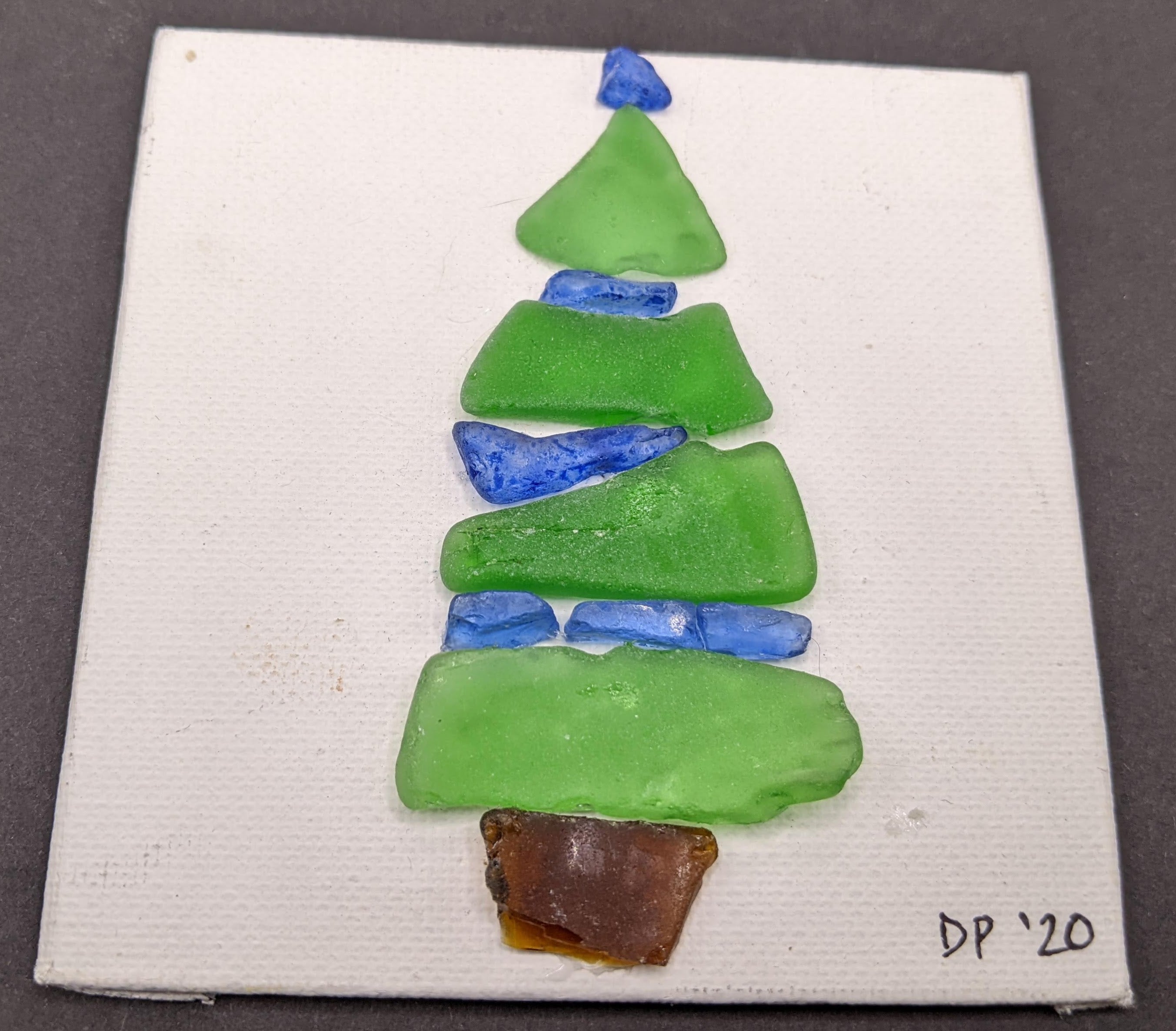 Blue and green seaglass Christmas tree