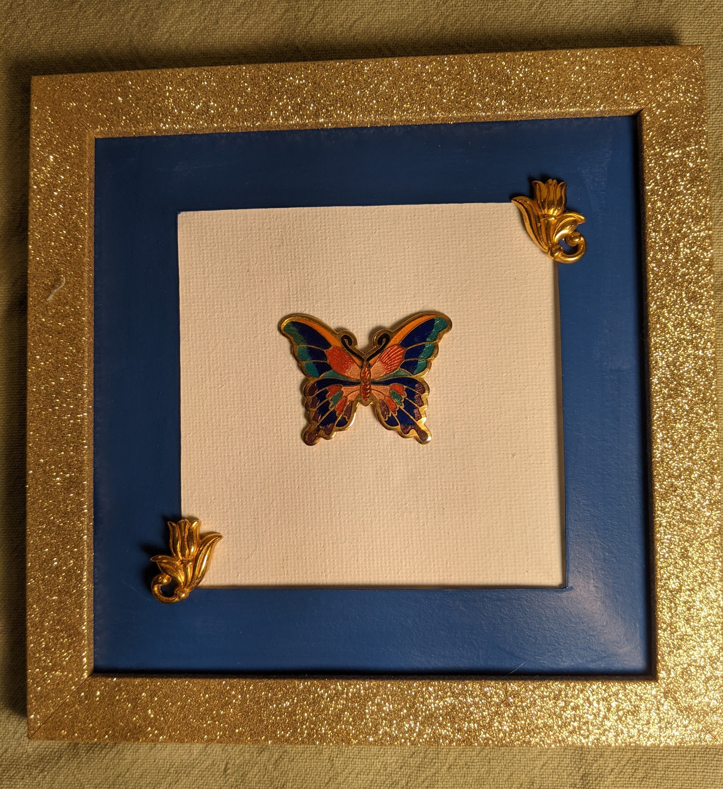 Vintage cloisonné butterfly art