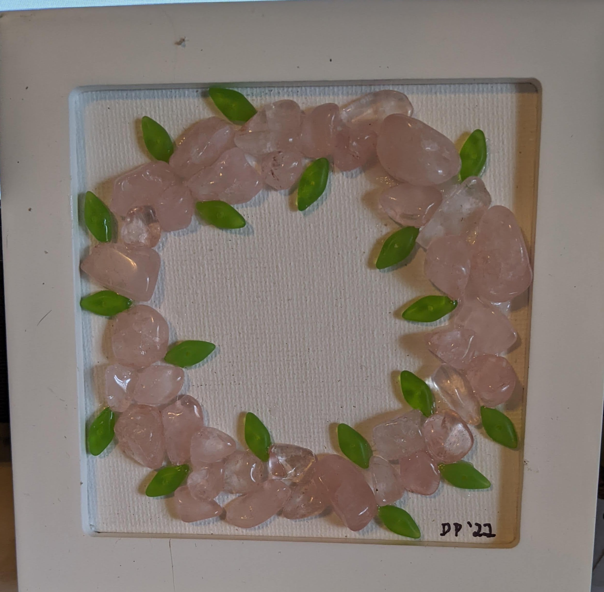 Pink and green wreath
